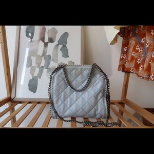 light blue chain bag